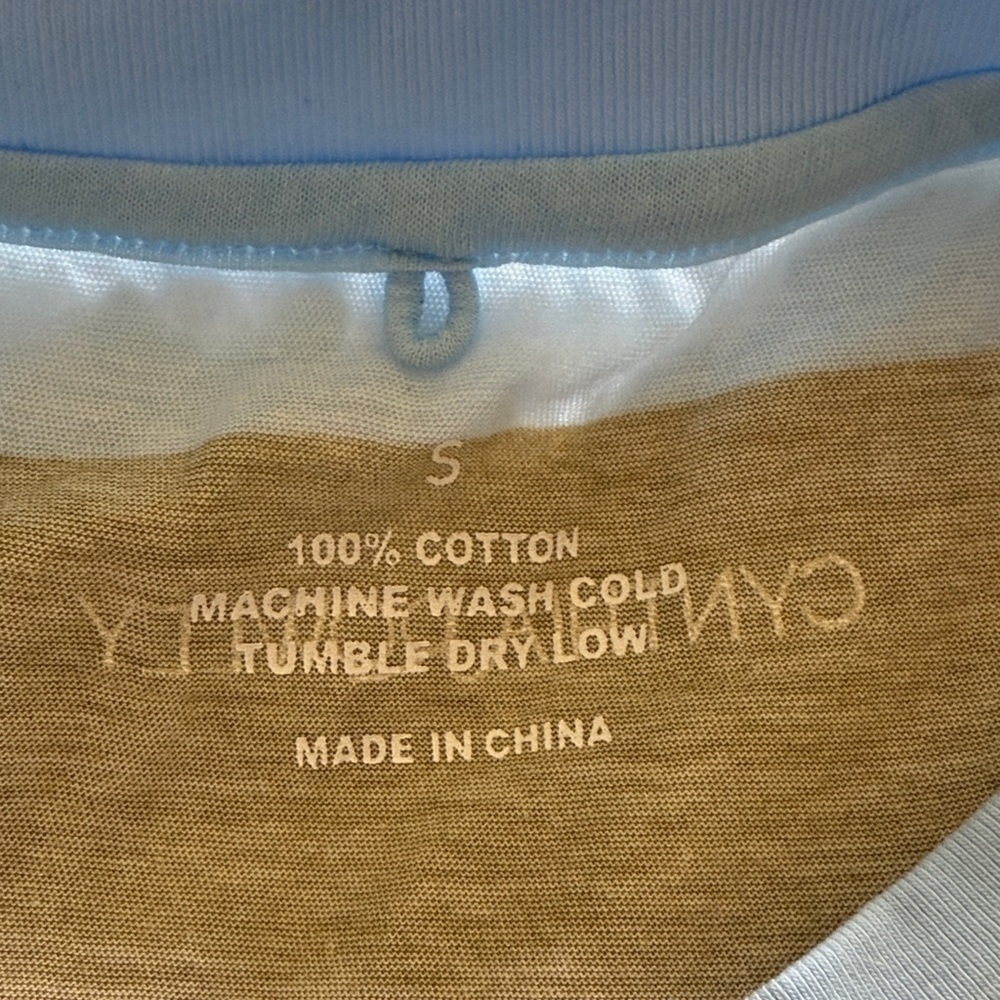 Cynthia Rowley Blue and Olive Striped Sweatshirt - Picture 3 of 6